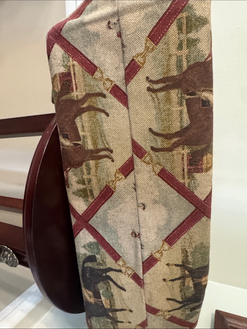Handmade Tapestry Equestrian Tote Bag in Multicolor - Picture 4 of 5